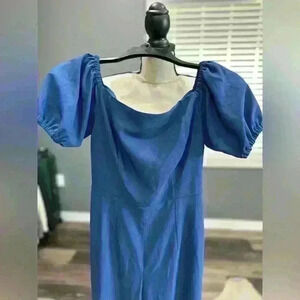 Lilly Pulitzer Jada Off The Shoulder Navy Blue Jumpsuit WOMENS SIZE 00